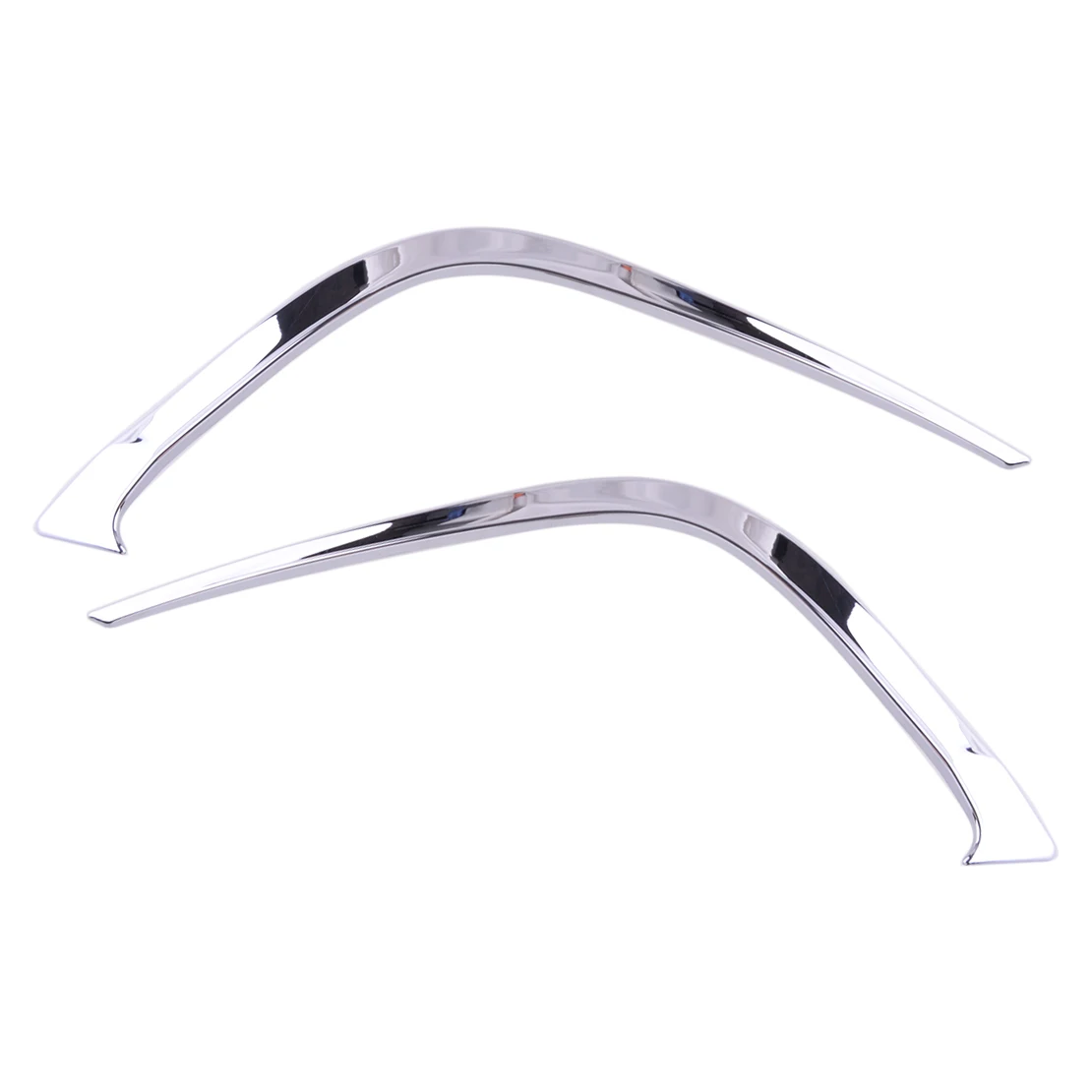 

2Pcs Chrome Silver Car Front Bumper Fog Light Lamp Eyebrow Cover Trim Decoration Fit For Toyota Highlander 2014 2015 2016