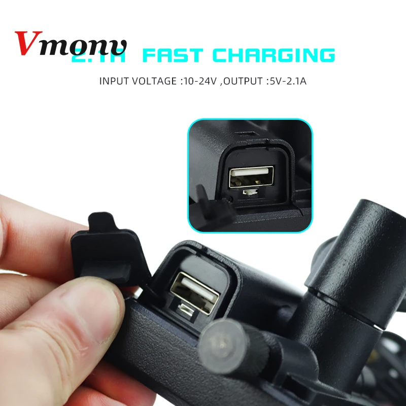 vmonv universal metal chargable motorcycle rearview mirror cell phone holder stand smartphone handlebar bike moto mount holder free global shipping