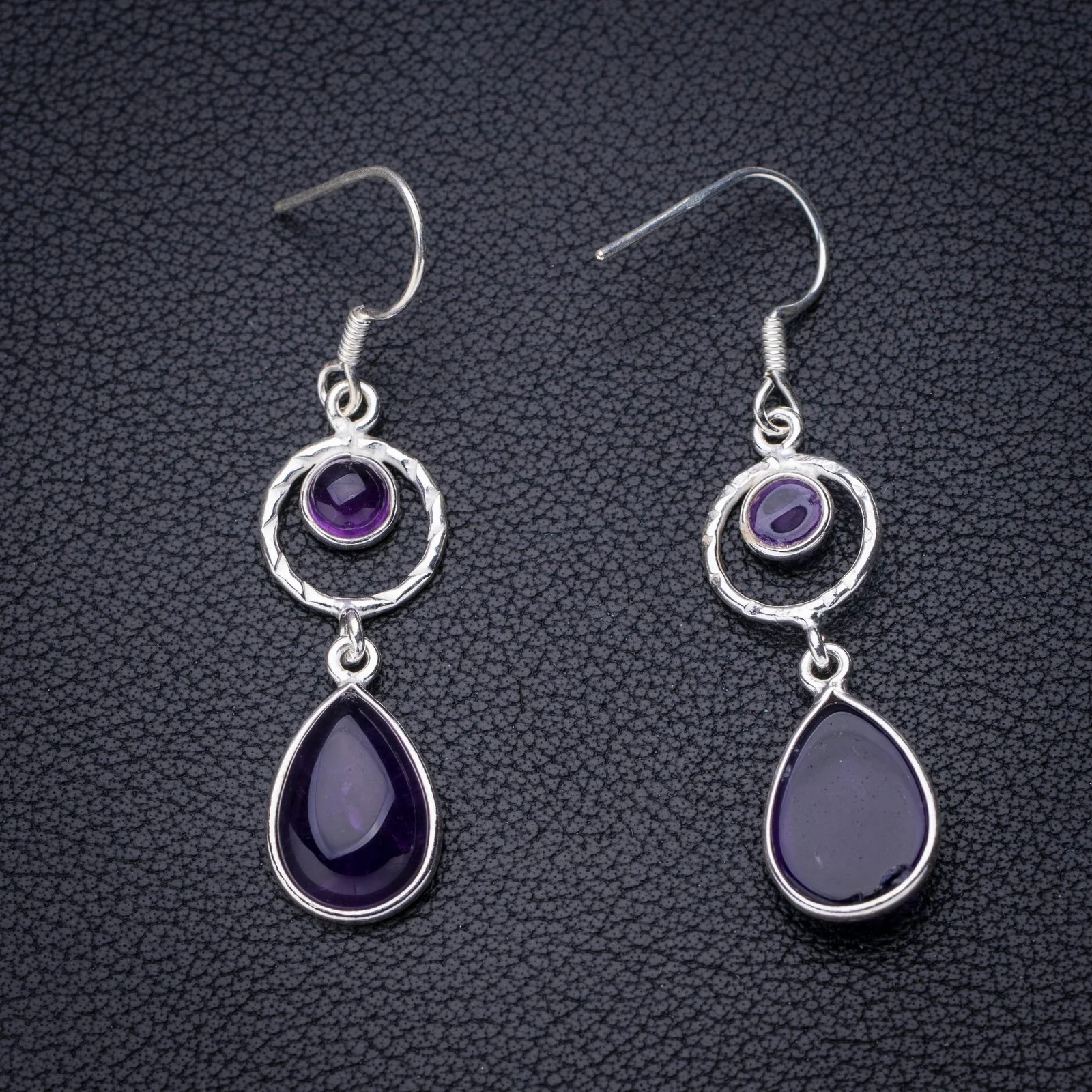 

StarGems Natural Amethyst Handmade 925 Sterling Silver Earrings 2" E6955