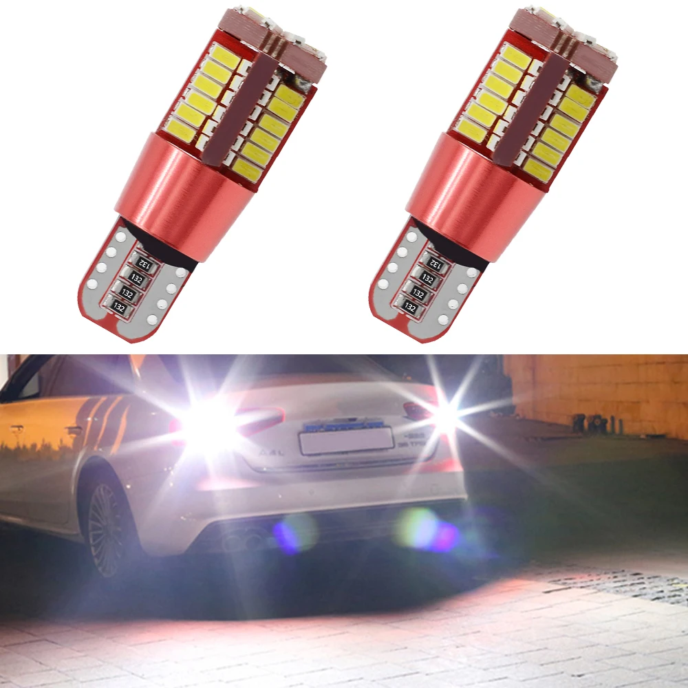 Фото Автостайлинг T10 W5W, 2 шт., лампы Canbus светодиодный 194 57SMD 4014, мерцающие клиновидные лампы 12 В постоянного тока, парковочные боковые фонари, аксессуары для автомобиля №1