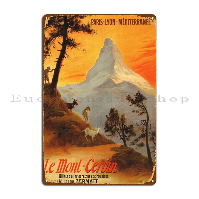 Винтажный постер Le cermont для путешествий металлический с табличкой гаража
