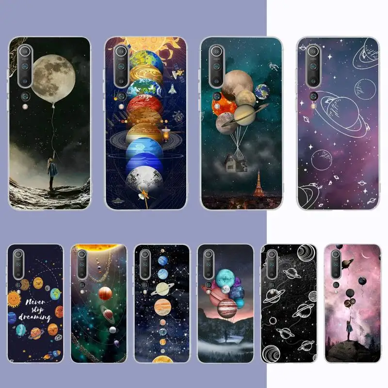 

Sky Space planet Moon stars Phone Case for Samsung S21 A10 for Redmi Note 7 9 for Huawei P30Pro Honor 8X 10i cover