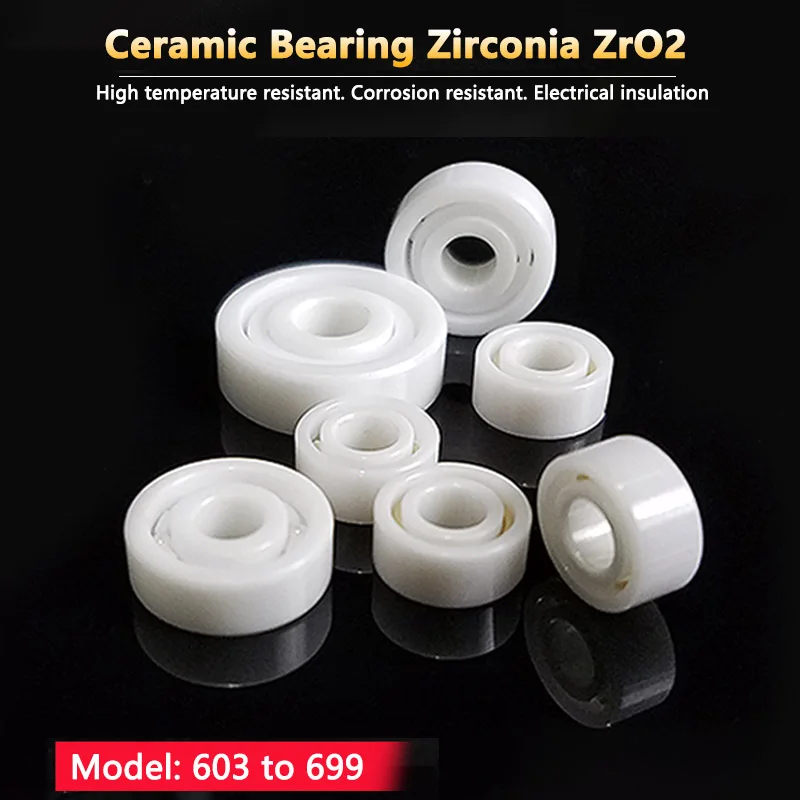 

Ceramic Bearing Zirconia ZrO2 ID 3mm-9mm OD 7mm-26mm Thick 2.5mm-8mm 603 604 605 606 607 608 609 623 624 625 626 627 628 to 699