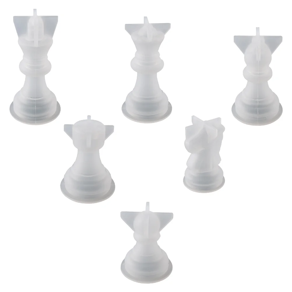 

6pcs DIY Chess Pieces Mold DIY Desktop Decor Mold Chess Pieces Mold for Festival