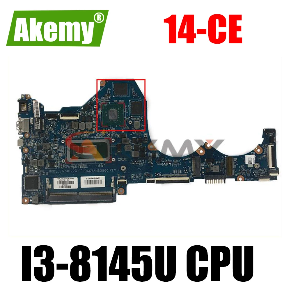 

DAG7AMB38C0 Mainboard For HP TPN-Q207 14-CE Laptop Motherboard G7AD-2G With I3-8145U CPU N17S-G2-A1 GPU DDR4 100% Fully Tested