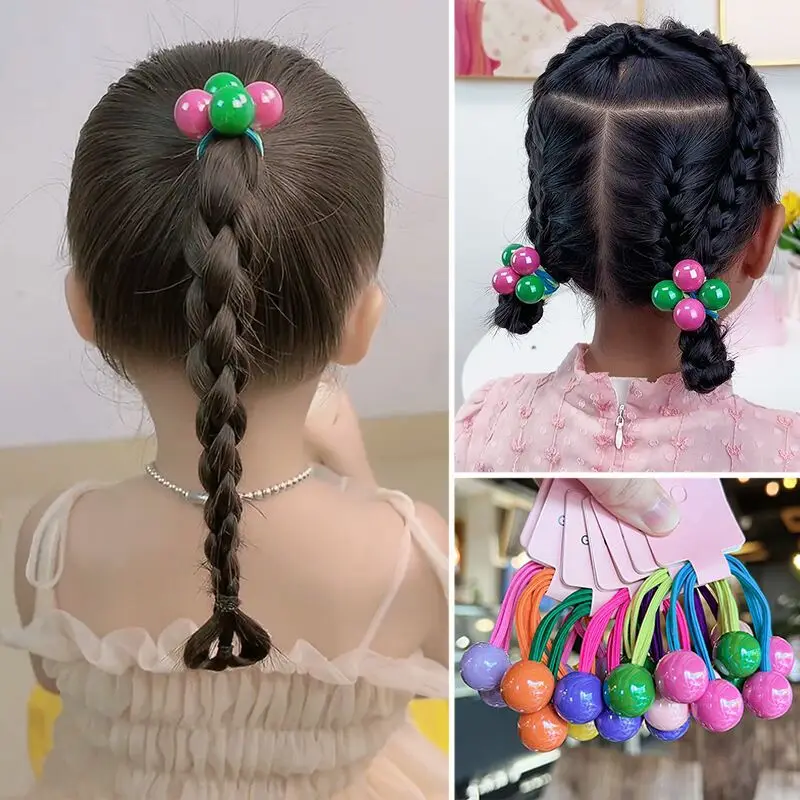 

2pc Korean Cute Colorful Elasticity Hair Ties Rings Rope Scrunchies for Women Girls Child Daily Holiday Gift Hair Accessories