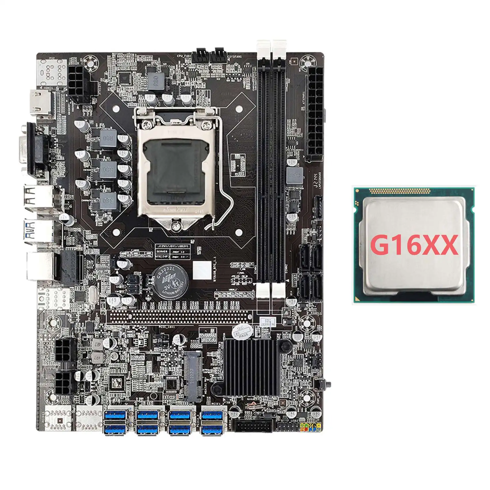 

B75 BTC Mining Motherboard+G16XX CPU LGA1155 8XPCIE to USB3.0 Adapter DDR3 MSATA B75 USB ETH Miner Motherboard