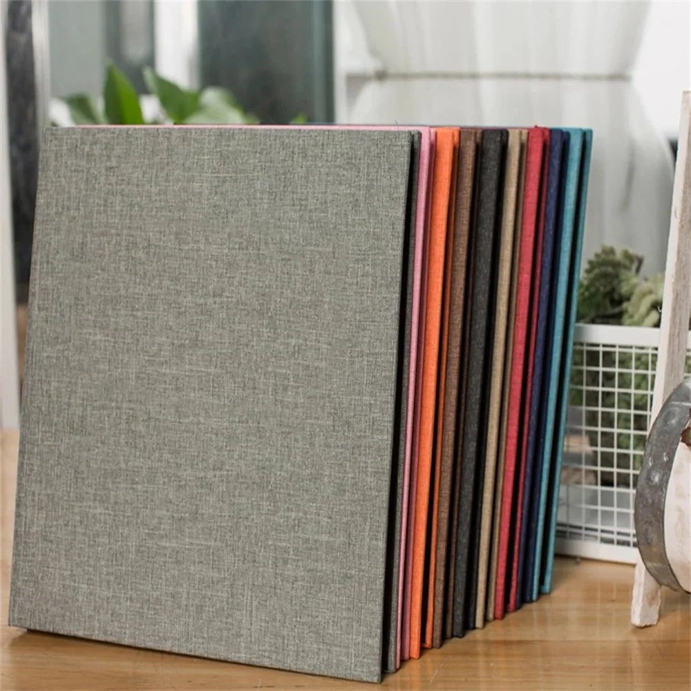 

New linen self-adhesive film DIY alm retro simple commemorative wedding hoto family large-capacity handmade product lbum