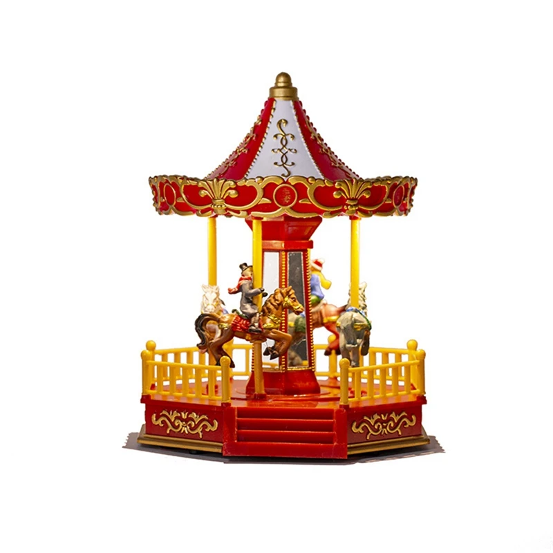 

Christmas Decorations Christmas Village Glowing Music House Carousel Decoration Ornament Party Christmas House