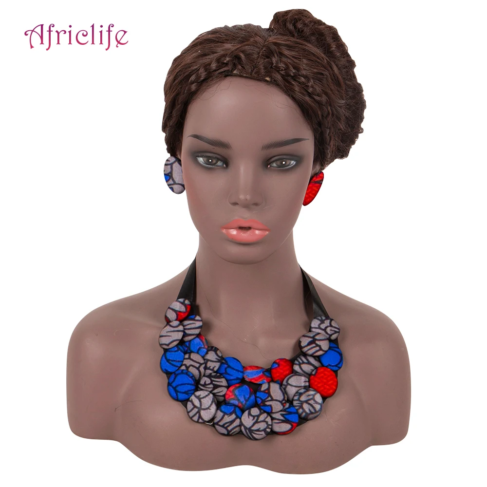 Ожерелье с нагрудником и серьги в африканском стиле комплект ювелирных изделий