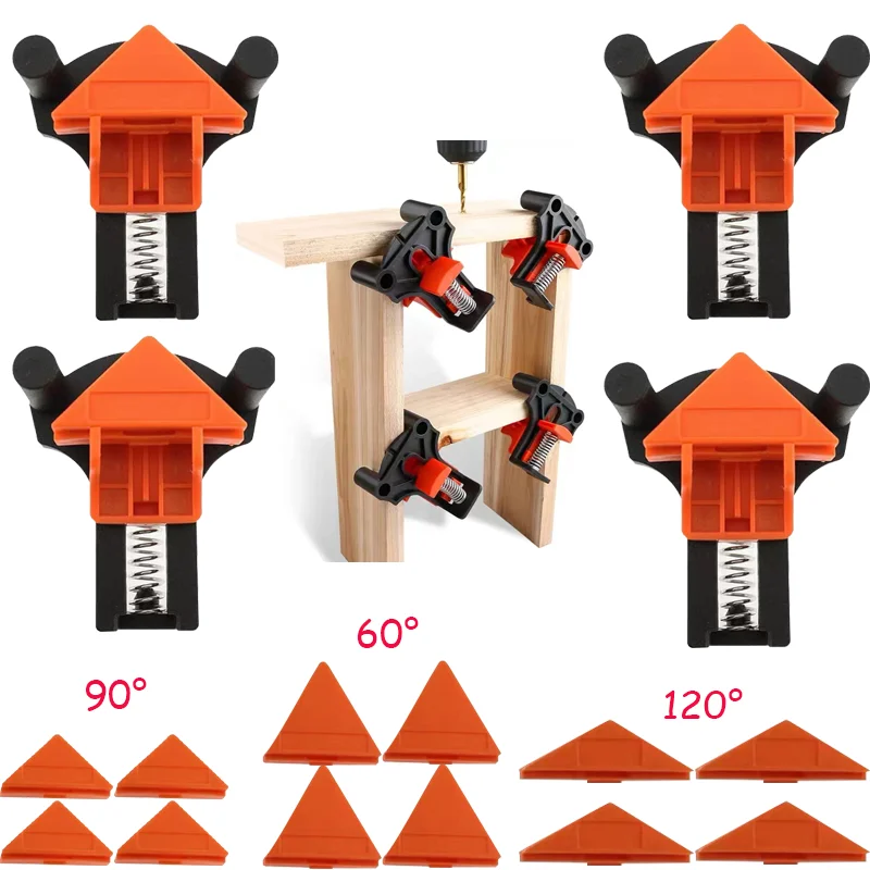 

Hot Sale Fixing Clamp Frame Corner 60,90,120 Degree Clamp Carpentry Woodworking Hand Tools Metal Joinery Wood Clamps Clip