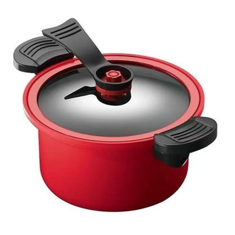 

22cm Kitchen Pressure Cooker Stew Pot Vacuum Micro Pressure Cooker Cookware Soup Meats Pot Non-Stick Pot For Gas Stove Open Fire