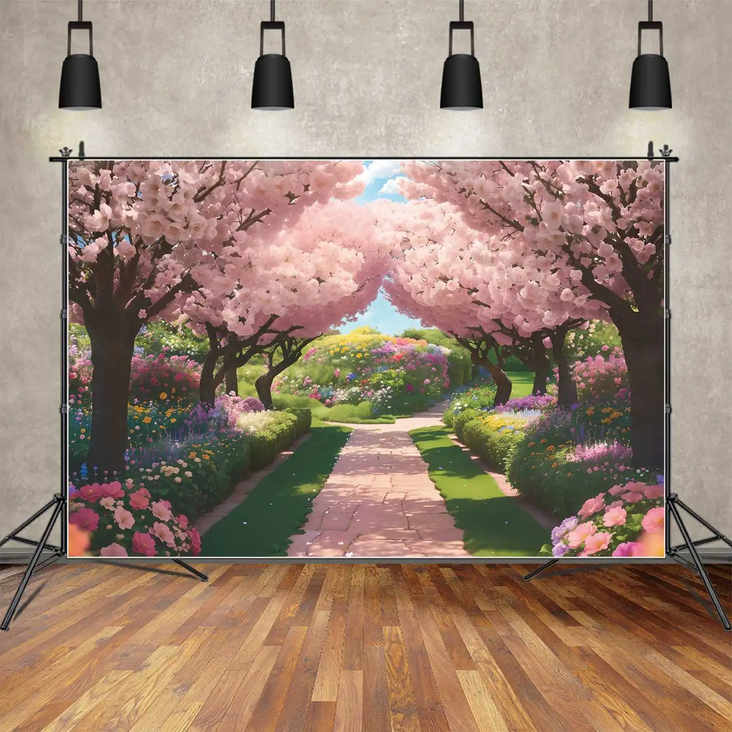 

Pink Blossom Flowers Party Backdrops Photography Decor Spring Flowers Custom Children'S Photo Booth Photographic Backgrounds