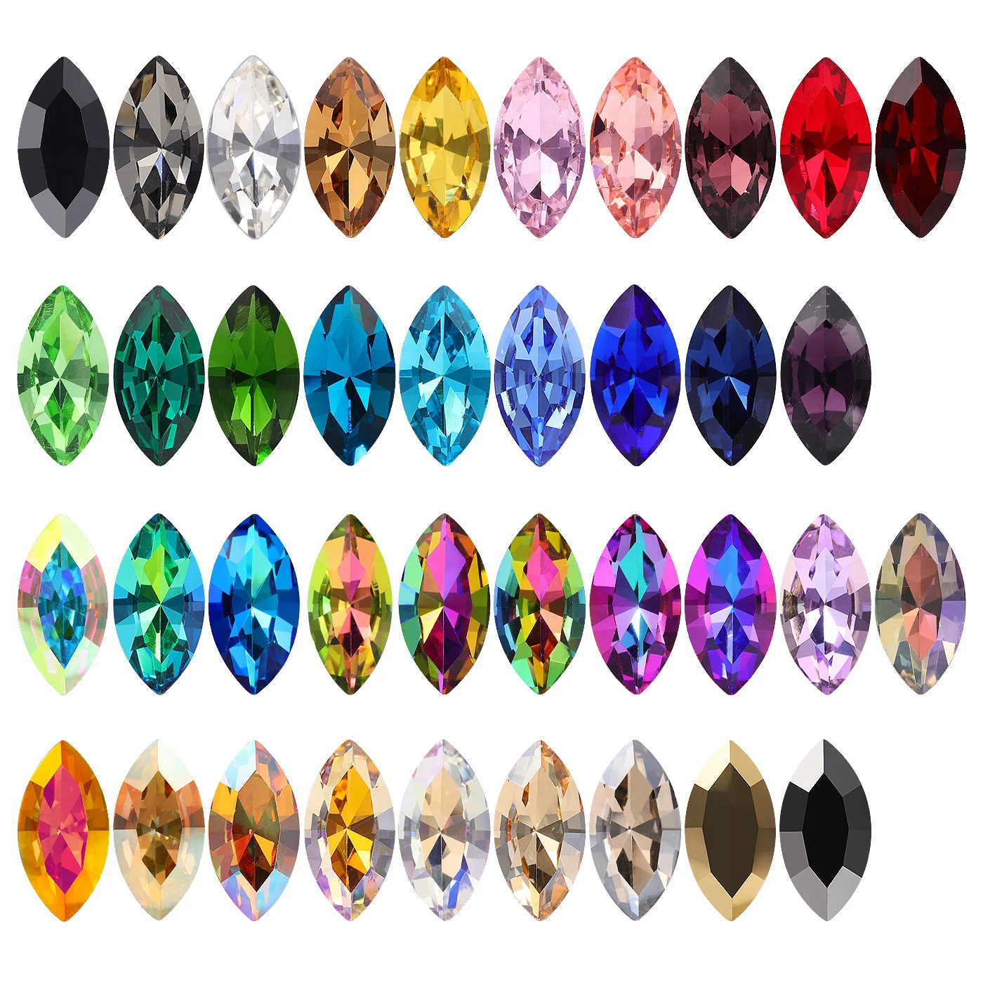 Navette K9 стеклянные камни Pointback конский глаз драгоценный камень кристалл горный