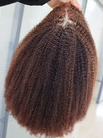 Темно-коричневый цвет, девственные индийские человеческие волосы Remy, кружевная застежка, фронтальный парик, 4C, африканские кудрявые вьющиеся кружевные фронтальные парики из человеческих волос