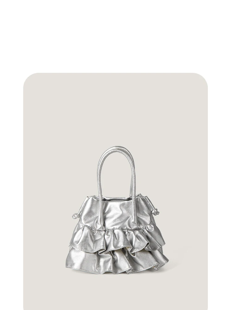 Складные дизайнерские мини сумки через плечо для женщин 2024 весна/лето Y2K оборки