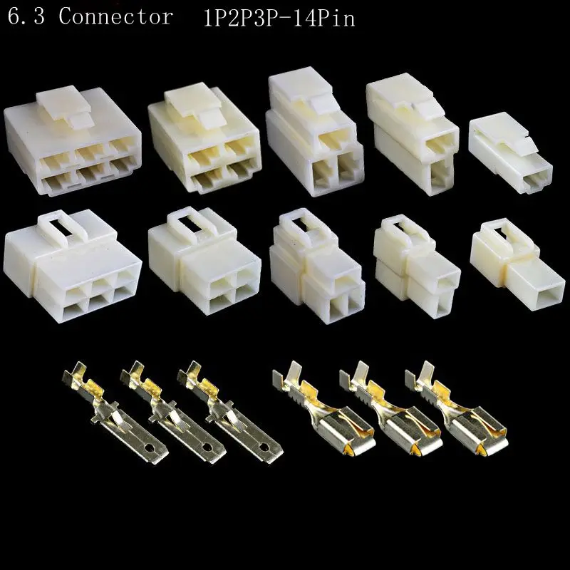

5Sets 6.3 Series 1 / 2 / 3 / 4 / 6 / 8 / 12 Pin Automotive Wire Connector Motorcycle Car Engine Plug With Terminals Pins