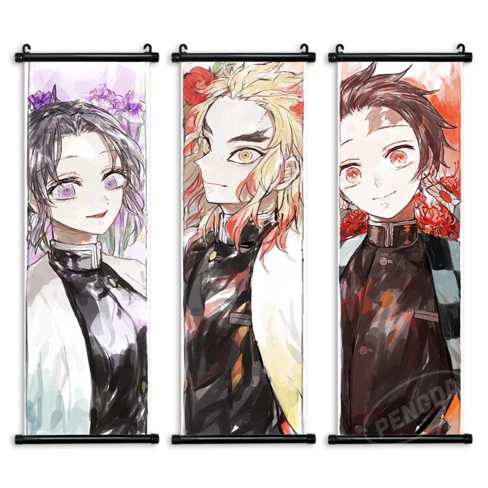 

Classic Anime Wall Artwork Canvas Demon Slayer Hanging Painting Print Poster Agatsuma Zenitsu Scrolls Pictures Home Decoration