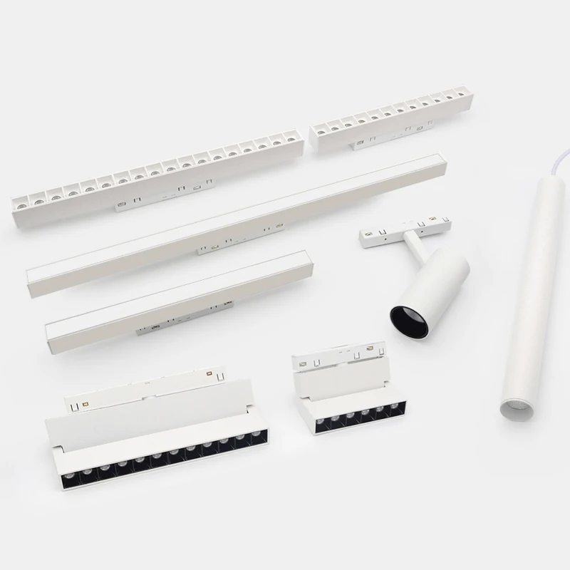 Дешево Умный Магнитный Трековый светильник, полный комплект, светодиодный Трековый светильник, алюминиевые направляющие, Потолочная система, вну...