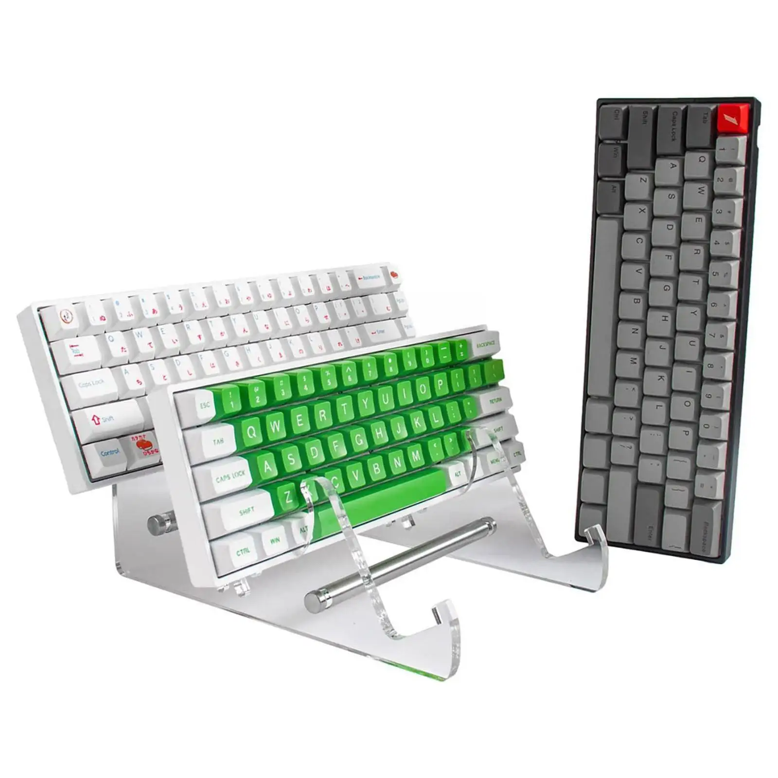 1/2/3 Tiers Display Keyboard Holder Transparent Acrylic Keyboard Stand For Computer Mechanical Keyboard Rack Storage I1U0