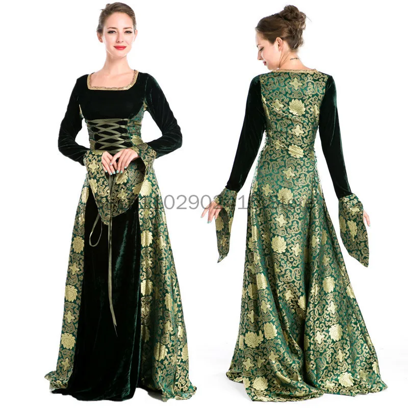 

Medieval Renaissance Victorian Queen Princess Aristocratic Party Formal Dress Halloween Women Court Noble Palace Cosplay Costume