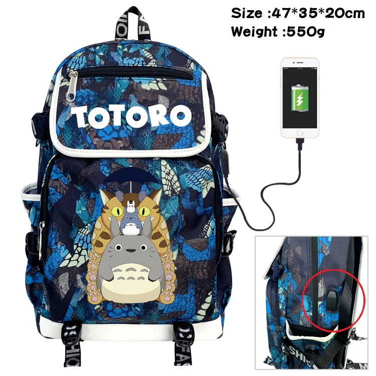 Totoro Children Anime Flower Backpacks New Girls Boys Large Capacity School Bags for Kids Leisure Women Men Backpack for Travel