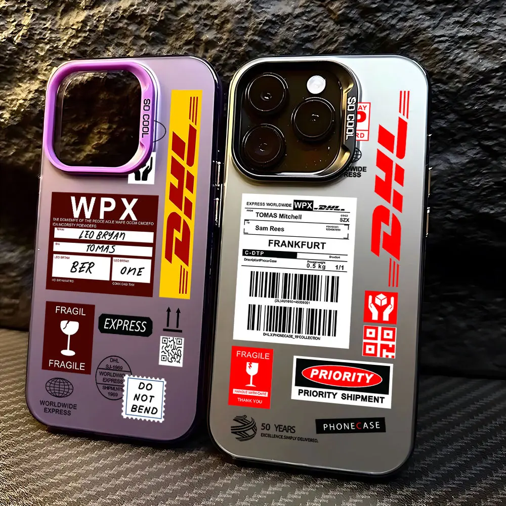 Фото Чехол для телефона Hot Trend Barcode Label D-DHL для Samsung Galaxy S25 S24 S23 S22 S21 S20 Note20 FE Ultra Plus 4G 5G, матовая задняя крышка №3
