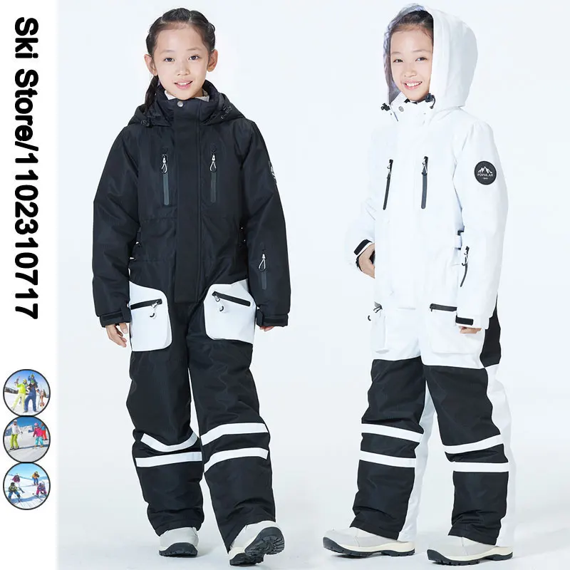 Children One Piece Snow Suits Kids Ski Suit Boy Ski Jumpsuit Girl Outdoor Sport Waterproof Warm Snowboard Overall Clothes SK067