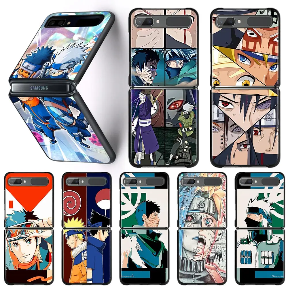 

Mobilephone Case For Samsung Galaxy Z Flip3 Zflip3 ZF3 Flip ZF 5G Hard PC Cover Black Coque Naruto Kakashi and Obito