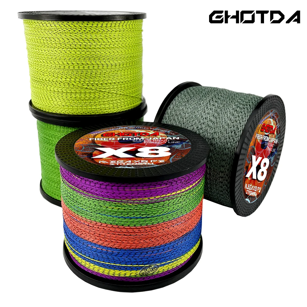 

GHOTDA Original X8 Speckle Fishing Line Braid Lure Line Super Quality 8 Braided Multifilament PE Line 18-78LB 1000M