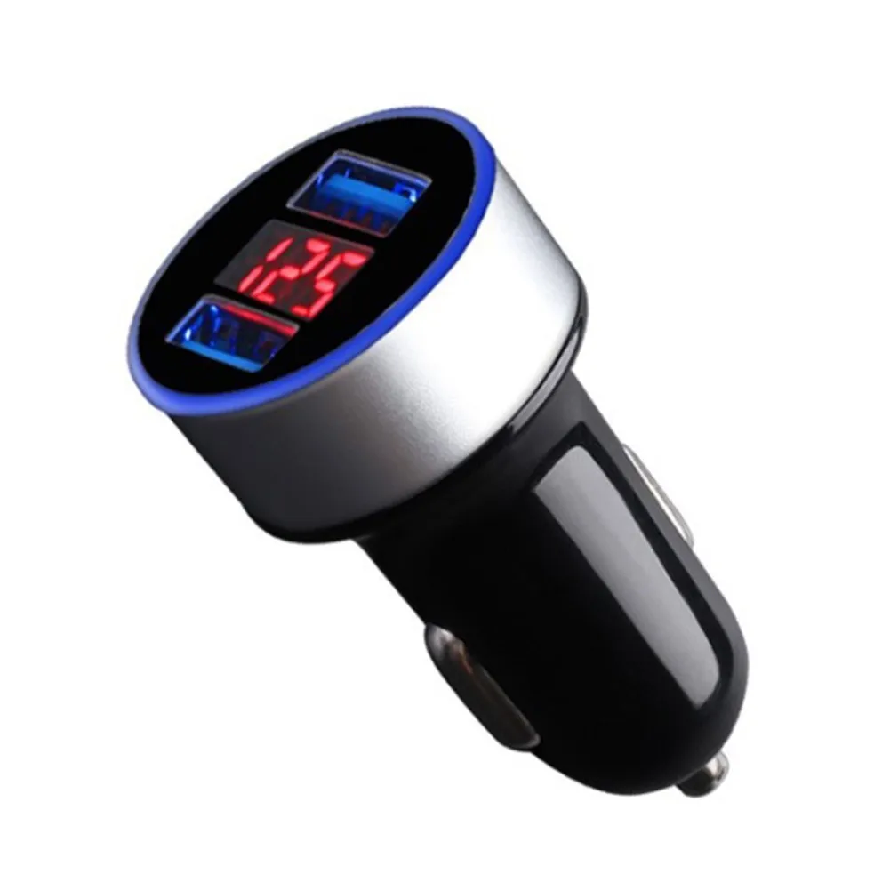 

Car Accessories 3.1A Dual USB Car Charger Adapter 33*59mm 2 Port LCD Display 12-24V Socket 3100mA For Car Charger Equippment