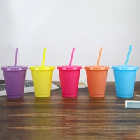 creative straw cup sequined glitter cup colorful coffee juice straw mug simple cute net red plastic bottom outdoor portable cup