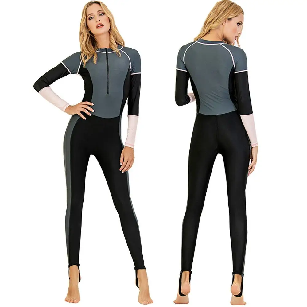 

Новый женский цельный купальник для дайвинга с защитой от солнца, купальник с длинными рукавами, костюм для подводного плавания, облегающий купальник для серфинга
