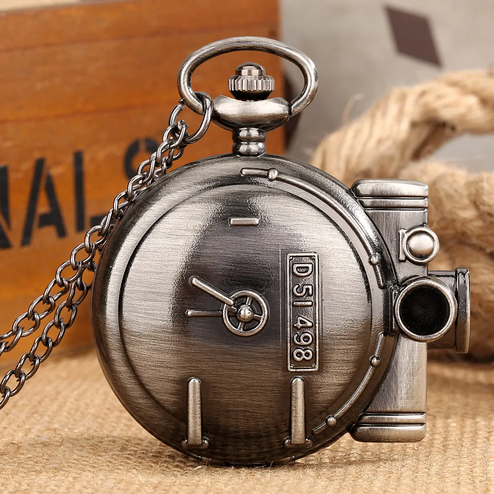 Retro Big Pocket Watch Statue of Liberty Souvenir Gift for Men Women Quartz Necklace Pocket Watch Fob Chain Relógio De Bolso