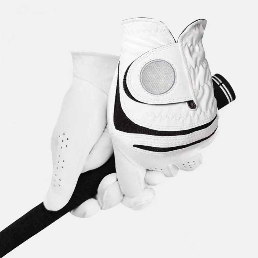 

Перчатки для гольфа из шкуры ягненка, прочные двухслойные эластичные регулируемые плотно прилегающие и правые перчатки, дышащие сетчатые удобные полиуретановые