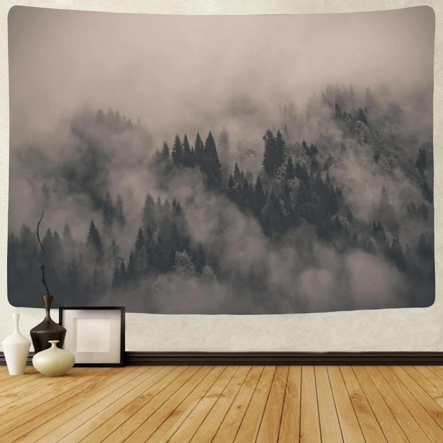 

Misty Forest Tapestry Hippie Panoramic Wallpaper Tapestries Decoration For Bedroom Hanging Decoration Tapestries Tapiz De Pared