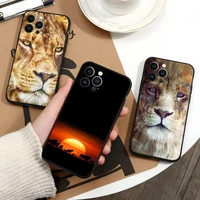 lion phone case for iphone 13promax 11 12 pro max mini xr x xsmax 6 6s 7 8 plus shell cover