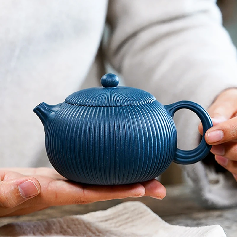 

260CC Azure Clay Xishi Pot Real Handmade Yixing Teapot Chinese Kettle Kung Fu Zisha Tea Set Pure Teaware Free Shipping