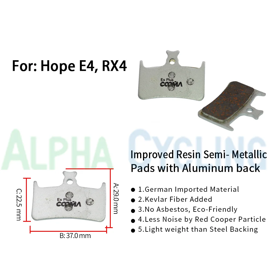 4 пары велосипедные тормозные колодки Ex plus для Hope Tech Evo RX4 E4 задняя часть из