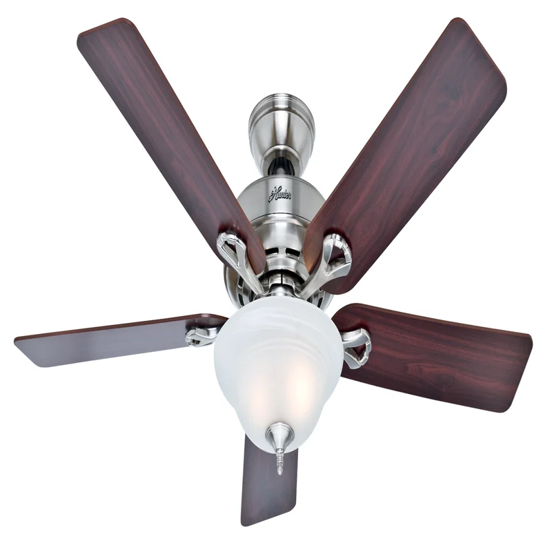 

52" Brushed Nickel Ceiling Fan with Light Kit and Pull Chain