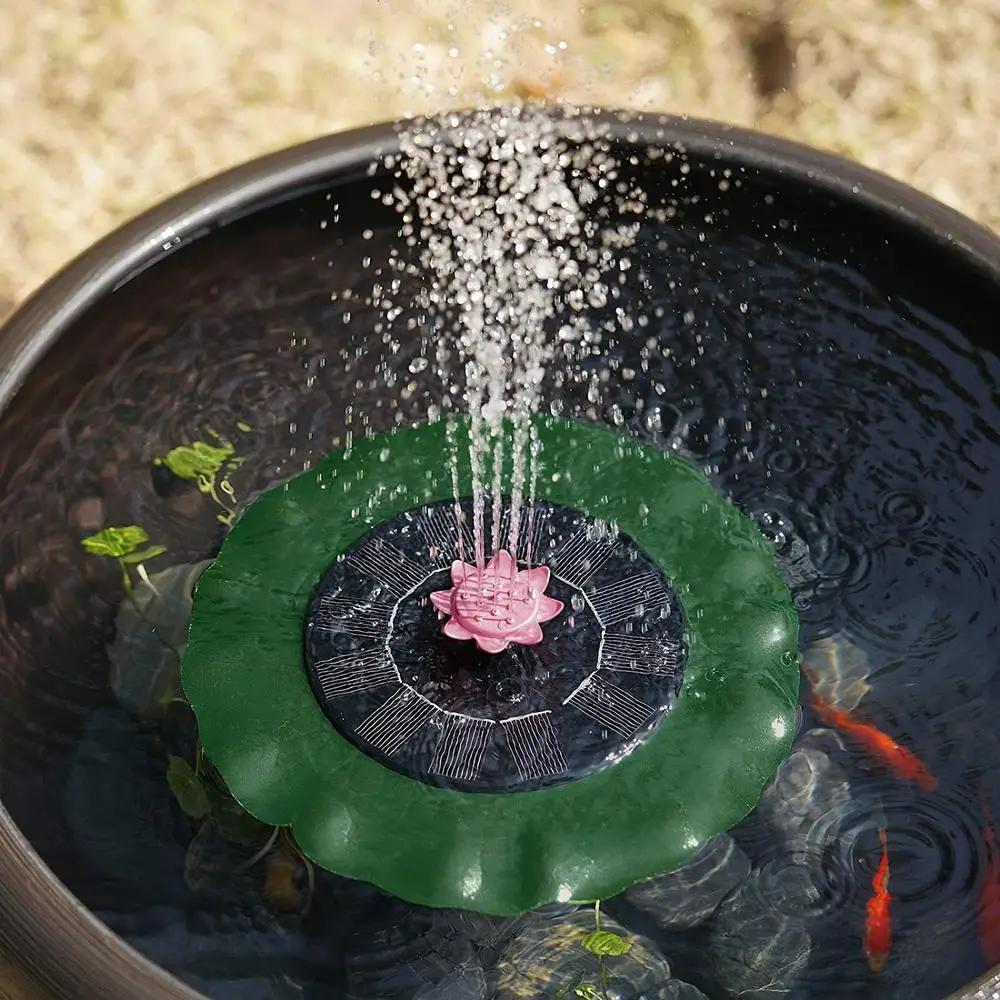 Солнечный фонтан насос Лотос обертка плавает 1 Вт вода с насадками птичья ванна бассейн садовое украшение на улице.