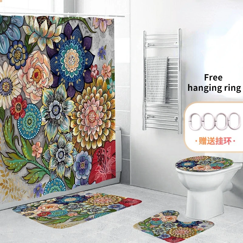 

Boho 3D Digital Printing Polyester Waterproof Mildew Shower Curtain Bathroom Bathroom Shower Curtain Funny Shower Curtain