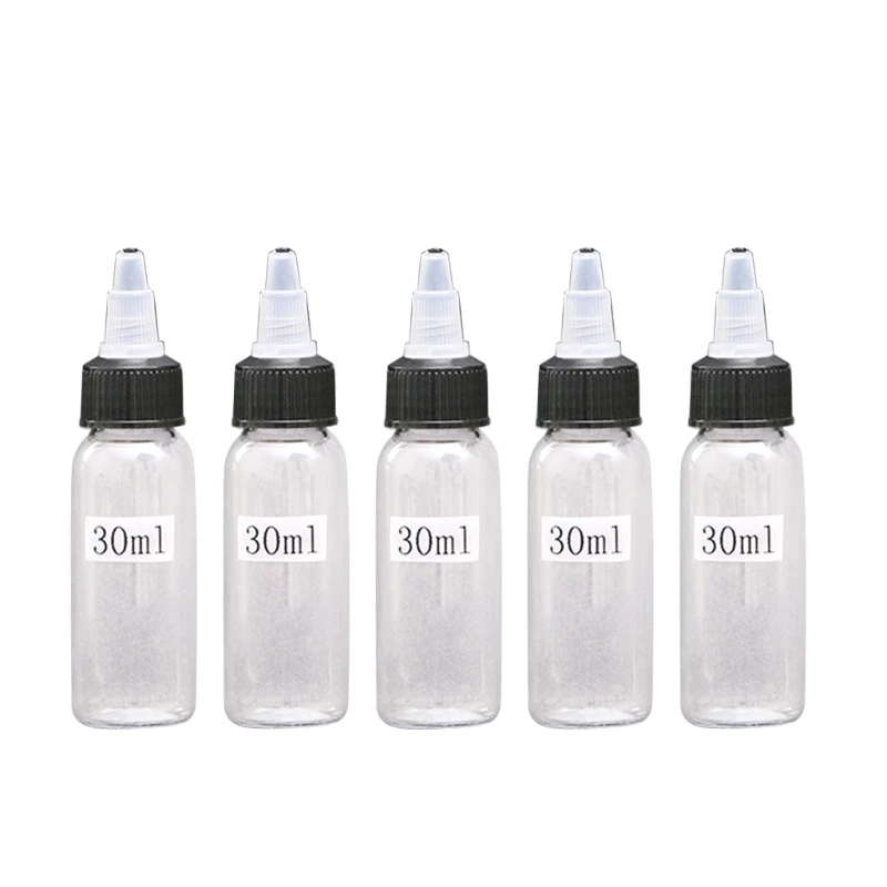 

5PCS Empty Tattoo Bottle with Screw Tattoo Ink Pigment Makeup Transparent