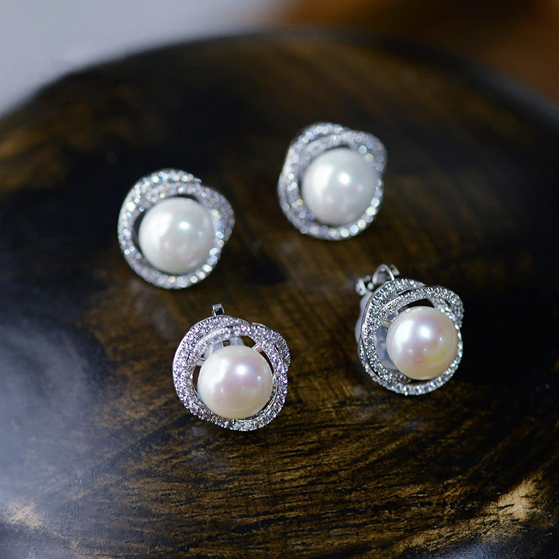 Милые девушки жемчуг и кубический циркон Eer клипсы вечерние серьги пирсинг уха свадебный аксессуар для волос
