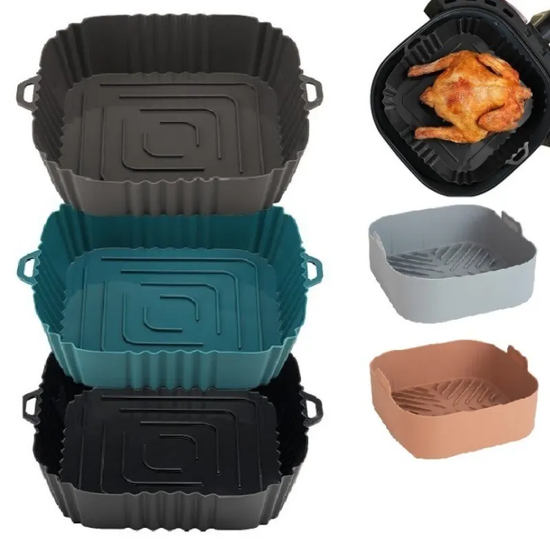 

Versatile Air Fryer Pan, Ideal for Various Culinary Creations, Easy Cleaning, Splash-Proof L-Shaped Drainage for Healthy Cooking