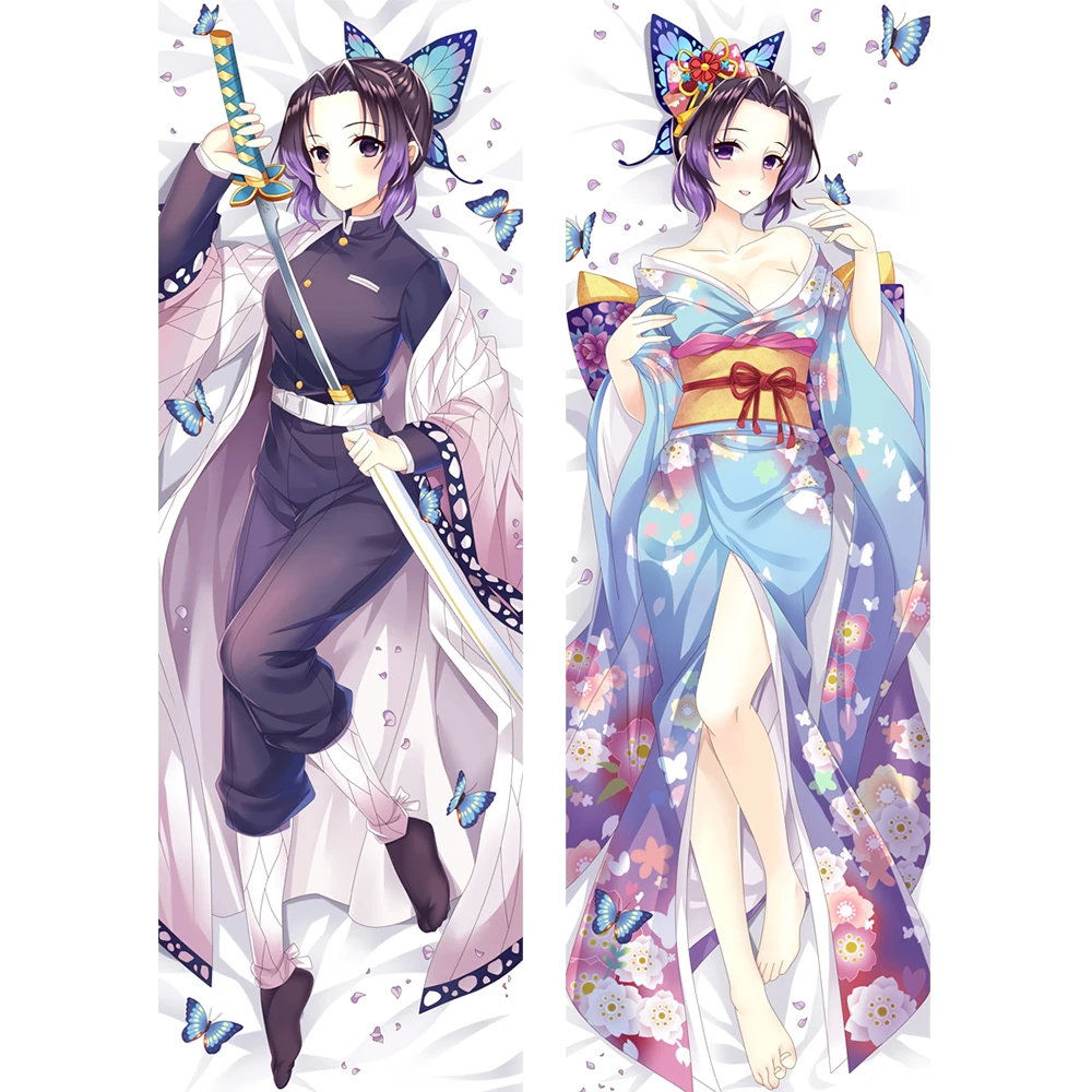 

Demon Slayer:kimetsu No Yaiba Cosplay Pillow Dakamakura Cover Kochou Shinobu Double-Sided Hugging Body Pillowcase Otaku Gifts