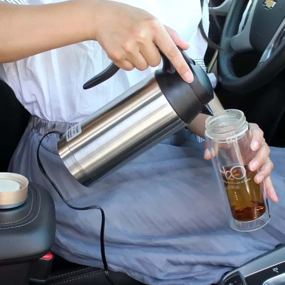 

in 750ml Heating Kettle Portable Water Cup water heater for Car Automobile Water Boiler Pot teapot air fryer home applia
