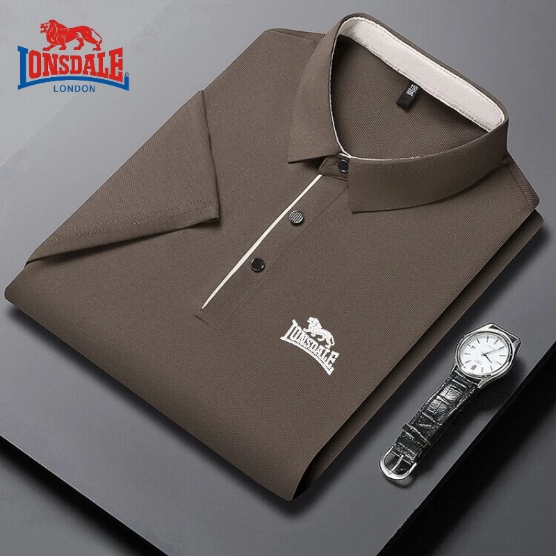 Рубашка-поло мужская с вышивкой брендовая шелковая Роскошная модная удобная