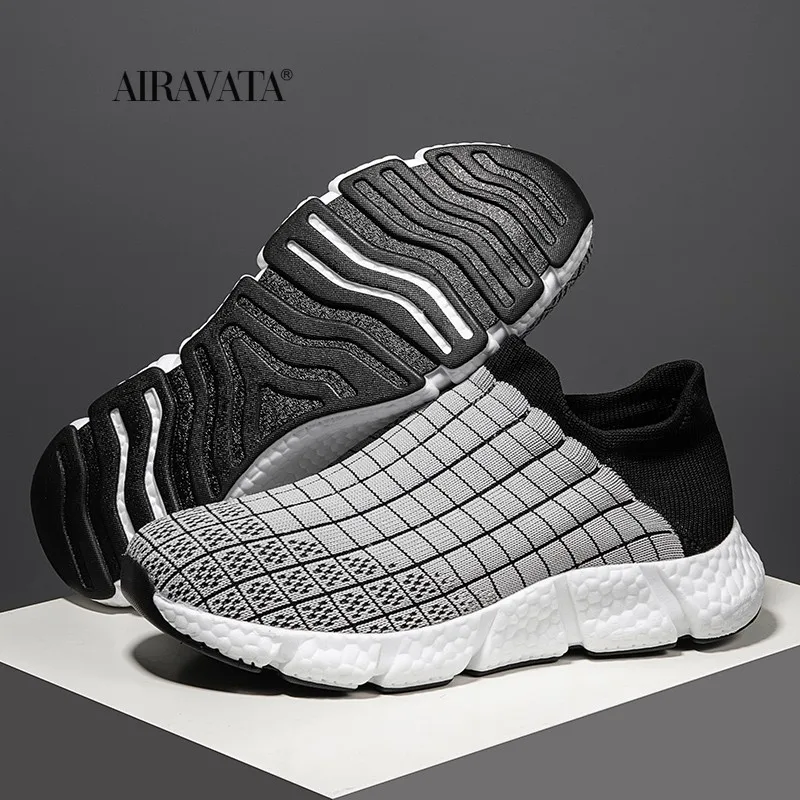Spring Summer Knitting Sneakers Men Light Breathable Mesh Flats Man Non-slip Soft Bottom Casual Socks Shoes 2022