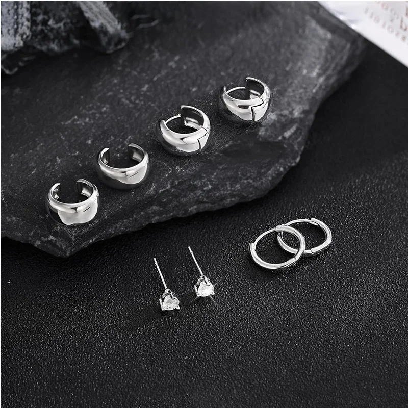 4 шт./компл. штабелируемые серьги маленькие гипоаллергенные толстые ушные